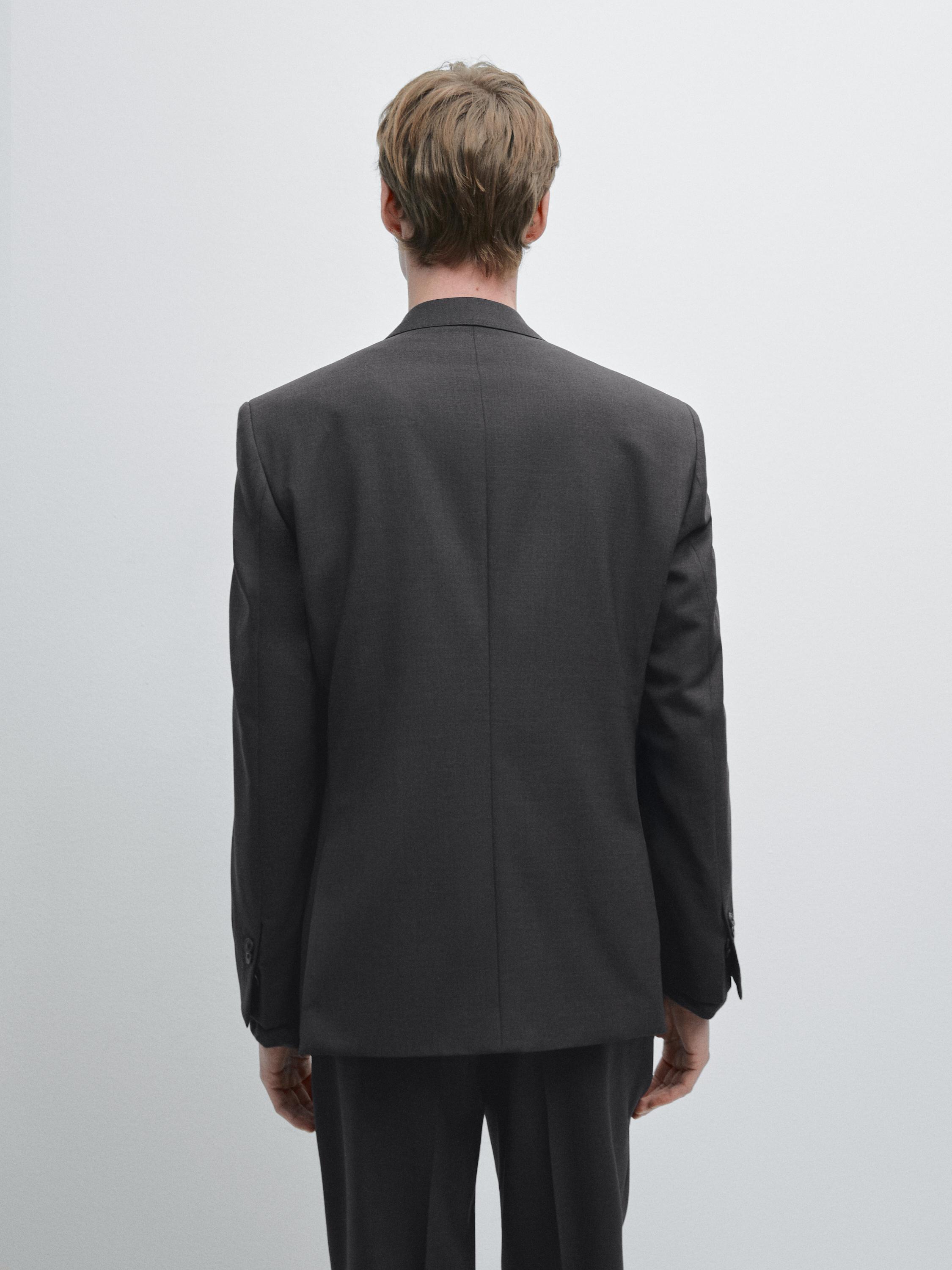 100% cool wool suit blazer